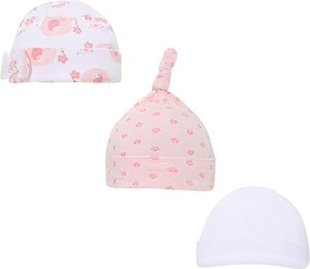 Soft Touch Babymutsjes Katoen Meisjes Roze/wit 3 Stuks