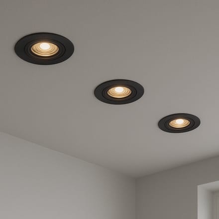Calex Smart LED Inbouwspots - 3 Stuks - Koppelbaar - Slimme Verlichting - Dimbaar - Warm Wit Licht - Zwart