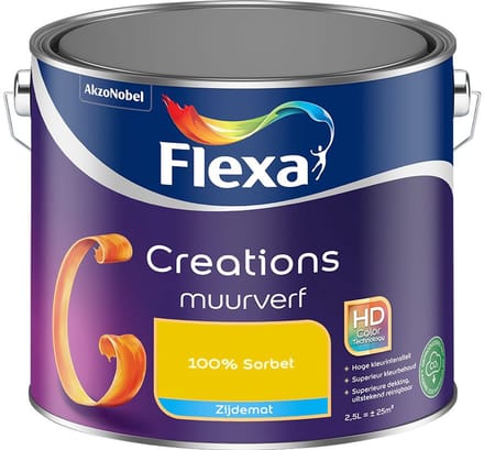 Flexa - Creations Muurverf Zijdemat - 100% Sorbet - Mengverf - 2,5 L