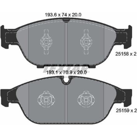 Remblokset TEXTAR 2515802, voor