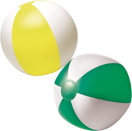 Impression Strandbal - opblaasbaar - zwembad speelgoed - geel / groen set - D26 cm