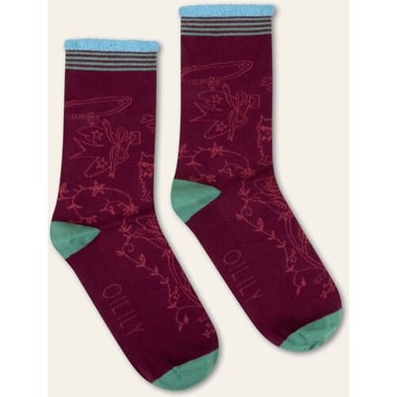 Oilily Asockies Sokken- maat39-41 Beet Rood
