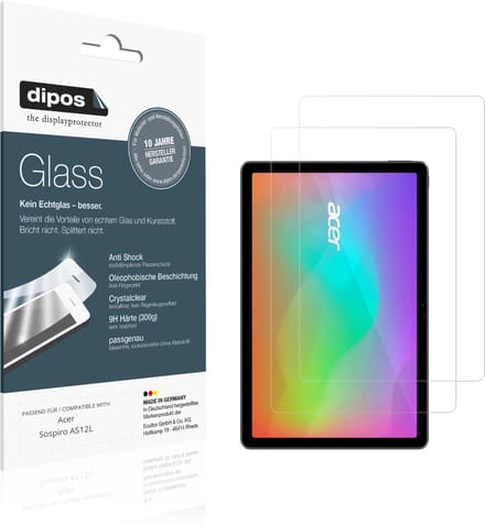 dipos – 2x Pantserfolie geschikt voor Acer Sospiro AS12L | 9H Screenprotector