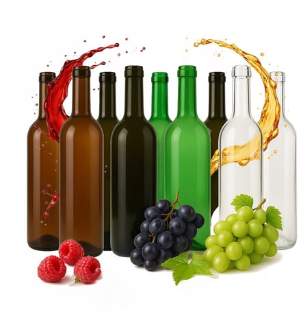 Bimberek - Bordeaux Glazen Wijnfles - 0.75L - 4 Kleuren