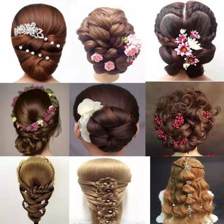 Cosmetologie Kapperstraining Modelhoofdtraining voor het oefenen van haar bruin