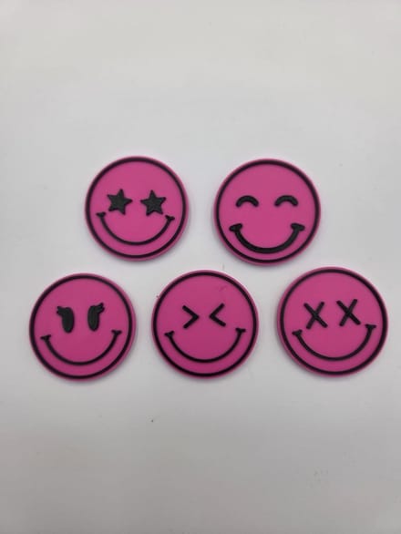 Smiley magneet roze assorti 5 stuks