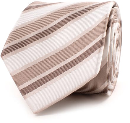 TRESANTI | GANDOLFO | Silk tie with an irregular stripe | Beige