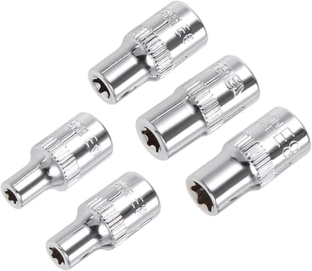 Complete Torx Steeksleutel Set 1/4 Inch Drive E4 - E8, 5-delig Cr-V Staal voor DIY Klussen en Reparaties