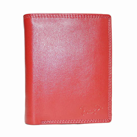 Rode Euro Portemonnee Leer - Compact Leren Portemonnee Rood
