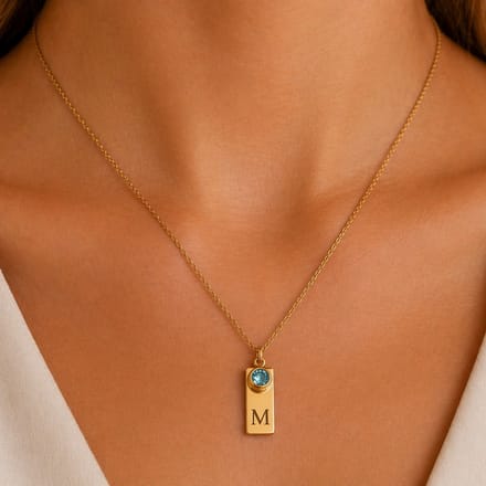 Geboortesteen Initiaal Ketting Goud