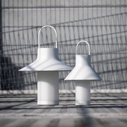 LOOM DESIGN LED tafellamp op accu Shadow Small, wit, IP65