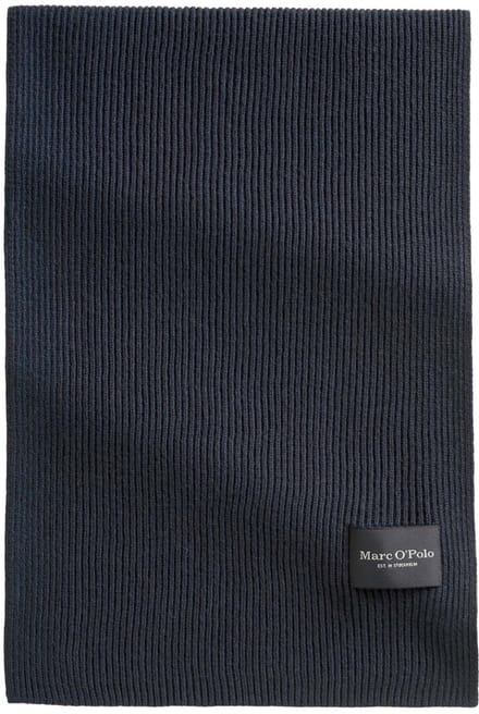 Marc O'Polo sjaal Knitted Scarf Dark Navy donkerblauw