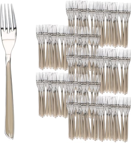 Set van 120 BEAUTY bestekvorken taupe - 805536