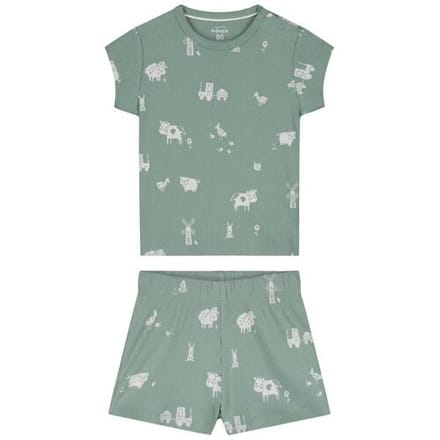 Prénatal peuter shortama rib Midgreen 92 heren