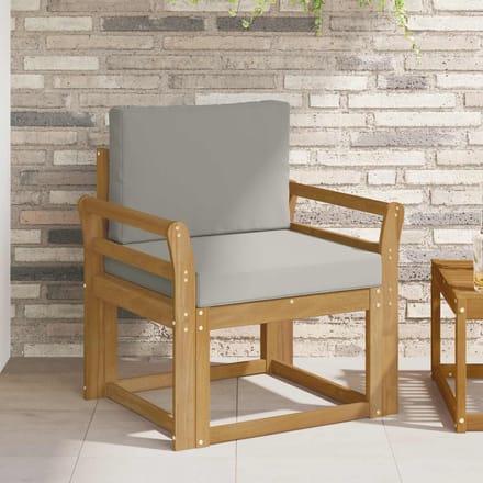 vidaXL - Buitensofa - Polyester - Wit - en - lichtgrijs