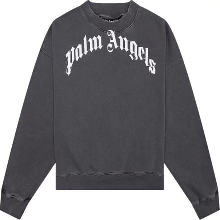 Palm Angels GD Curved Logo Washed Black Sweater