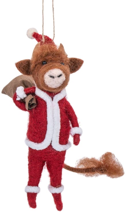 Schotse hooglander kerstman vilten kersthanger - Sass & Belle