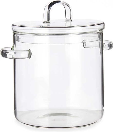 Vivalto Kookpan met deksel - borosilicaat glas - 2.2 L - D19 x H21 cm - transparant