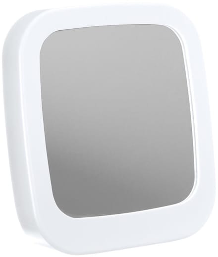 Basic make-up spiegel - scheerspiegel - met standaard - kunststof - 18 x 20 x 6 cm - wit