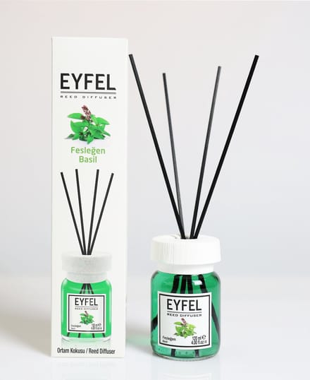EYFEL - REED DIFFUSER - GEURSTOKJES - HUISPARFUM - BASIL - 120ML