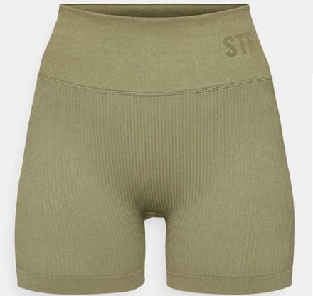 Stronger - Rib Seamless Bike Shorts - Dames - Groen - Maat L