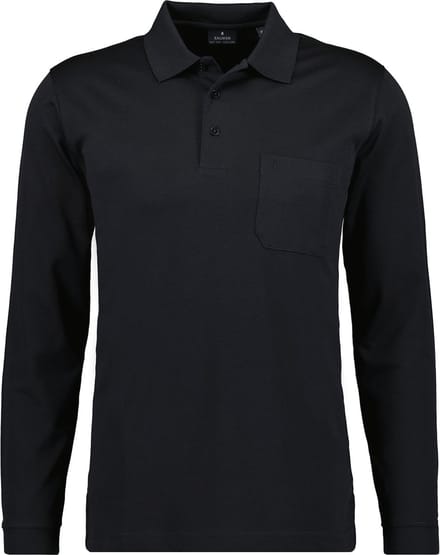 Ragman Poloshirt Soft Knit Polo Knopf Langarm
