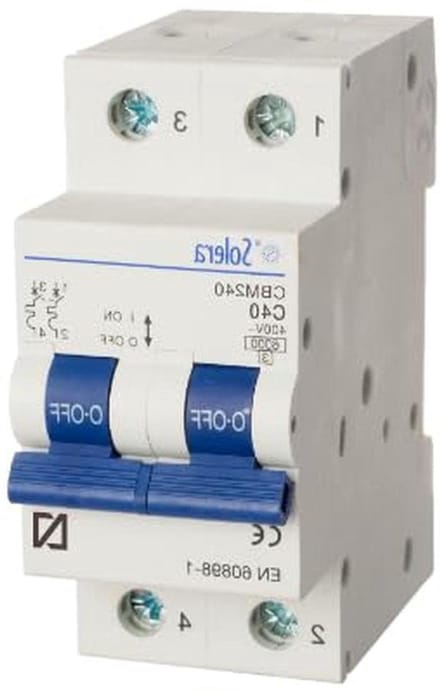 Magnetische thermische schakelaar - Magneetschakelaar automaat - Elektrische beveiliging - 2 polen 2 modules - 40 Ampère - null