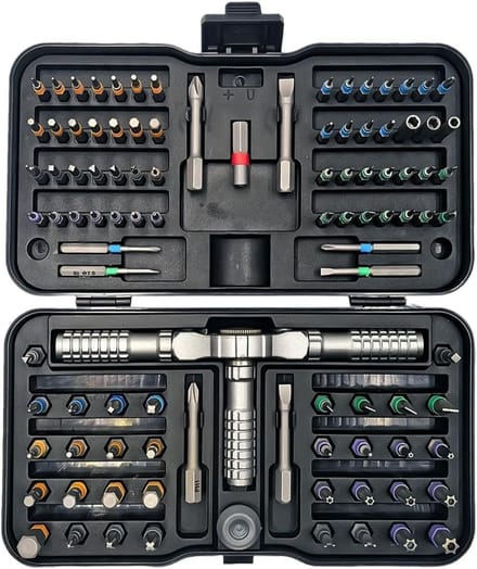 Schroevendraaier Set - Reparatie Tool - Meubels Monteren - 105 Bits Inclusief - Compact Formaat - Grijs