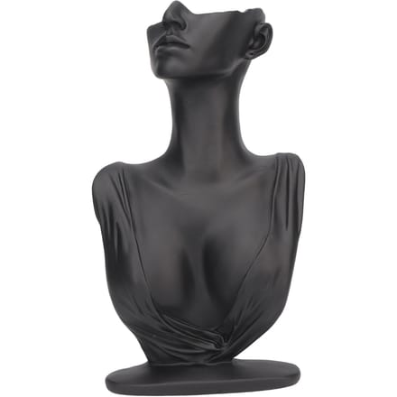 Oorbellen Mannequin Houder Hars Grote Ruimte Lichtgewicht Elegant Buste Ketting Display Standaard Zwart gray