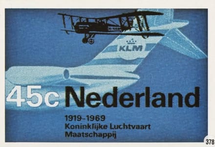 Briefkaart met afbeelding De Havilland DH-9 en Douglas DC-9 postzegel