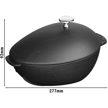 STAUB SPECIALITIES - Mosselpan - ovaal - 250mm - Gietijzer - Zwart