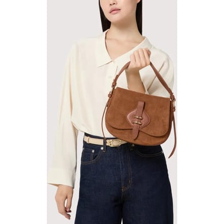 COCCINELLE Leren handtas schoudertas Mavery Suede BI Handbag Suede Leather / Micro Gra. Le. Cognac / Cognac bruine