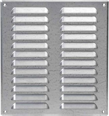 Metalen ventilatierooster vierkant 260x280 mm zink - MR2628Zn