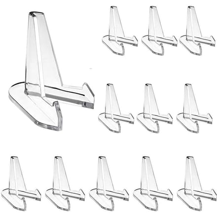 12 STUKS Mini Acryl Displaystandaards Transparante Munt Display Ezel voor Thuis Winkel Tentoonstellingen wit