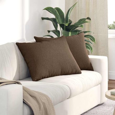 vidaXL - Zitkussens - 2 - st - Stof - Bruin - 70 - x - 50 - cm