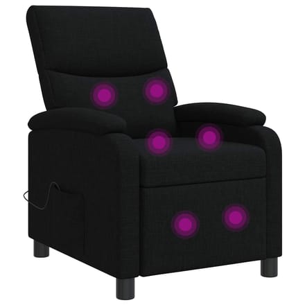 vidaXL - Massage - Relaxstoel - Zwart - Stof