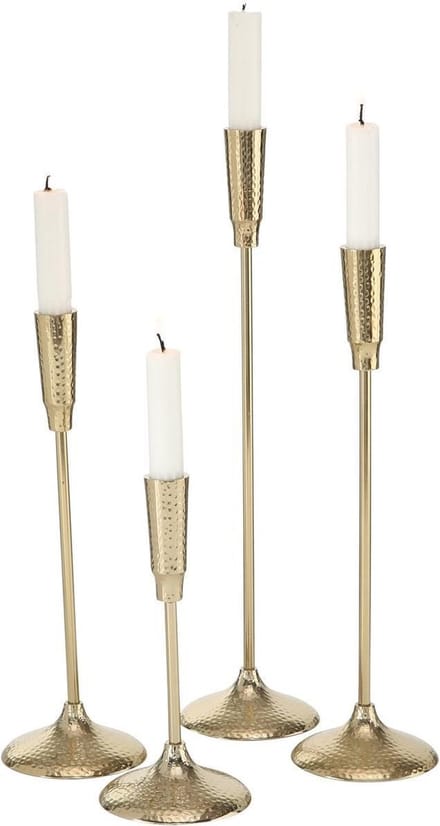 Kandelaar - 4 set - 41cm - Aluminium - Ø 10 cm - Goud