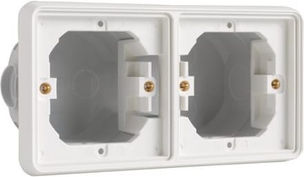 Niko New Hydro - Inbouwkader 2-voudig horizontaal Alpinwit IP55 (701-75000)
