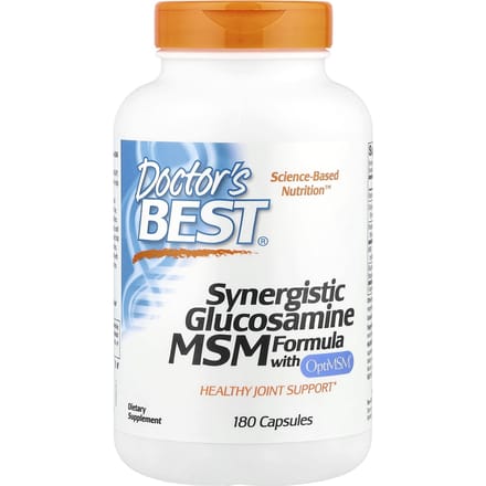 Doctor's Best, formule glucosamine MSM aux effets synergiques avec OptiMSM®, 180 capsules