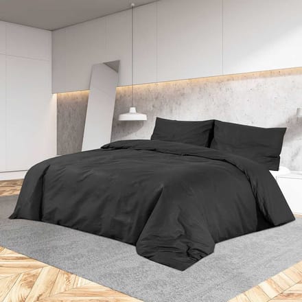 vidaXL - Dekbedovertrekset - lichtgewicht - 200x200 - cm - microvezel - zwart