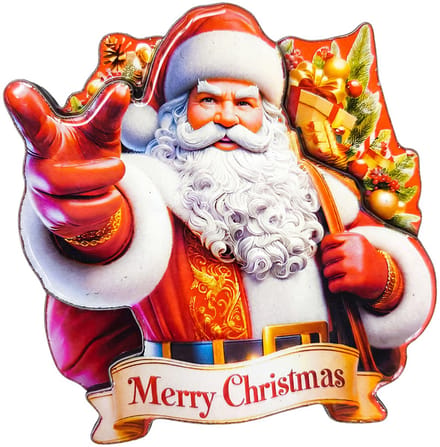 Clayre & Eef Magneet Rood Metaal Kerstman