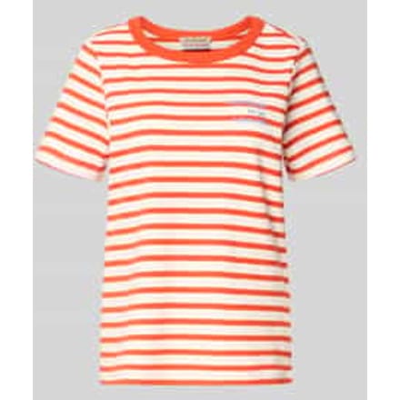 T-shirt met ronde hals en stiksels