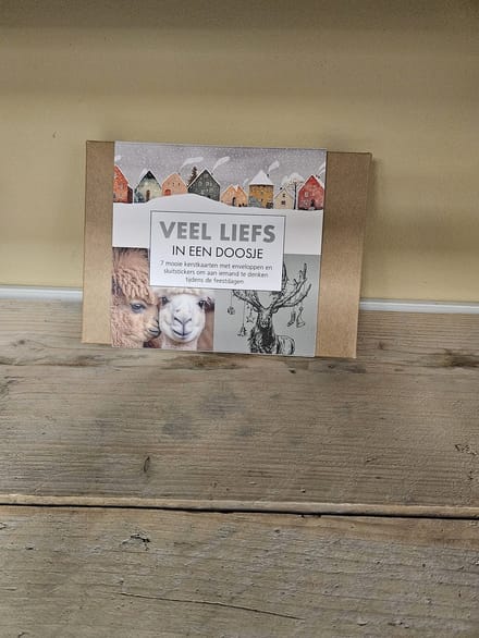 Give X - Kerstkaarten - 7 stuks - Veel liefs in een doosje - Kerst