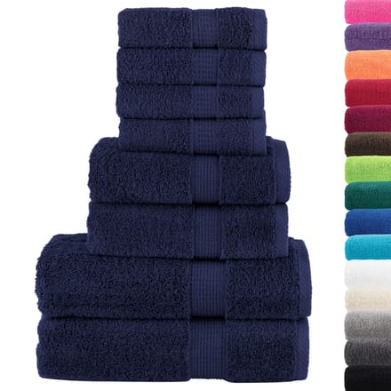 vidaXL - 8-delige - Handdoekenset - SOLUND - 600 - g/m² - marineblauw