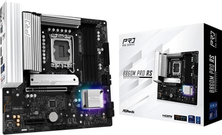 ASRock B860M Pro RS Moederbord - Intel B860 - Intel LGA1851 - DDR5 RAM - Micro-ATX