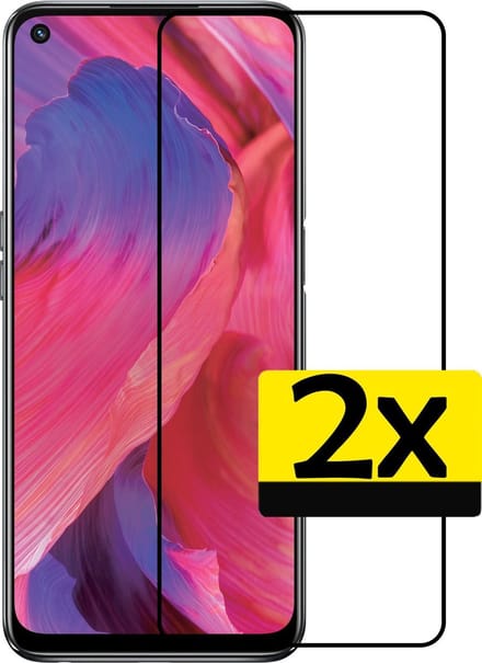 Screenprotector - Geschikt voor OPPO A54 5G - 2 Stuks - Full Cover - Beschermglas - Gehard Glas - Tempered Glass - Screen Protector