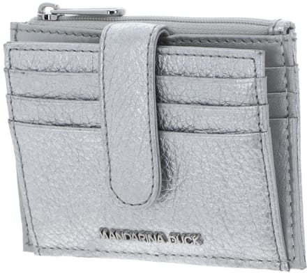 MANDARINA DUCK Leren kaarthoes Mellow Metal Card Case Silver zilverkleurig