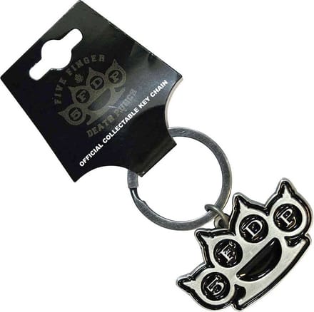 Five Finger Death Punch - Knuckles Cut-Out Sleutelhanger - Zilverkleurig/Zwart
