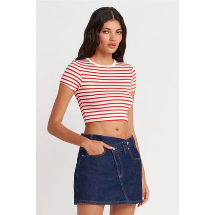 Gestreepte Crop Top Blouse