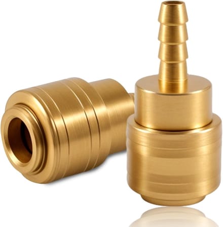 2 Pack Snelle Koppeling voor Samengeperste Lucht, NW 7.2 Slang, 8 mm Koppeling en Plug, Messing Compressor Accessoires voor Luchtleidingen
